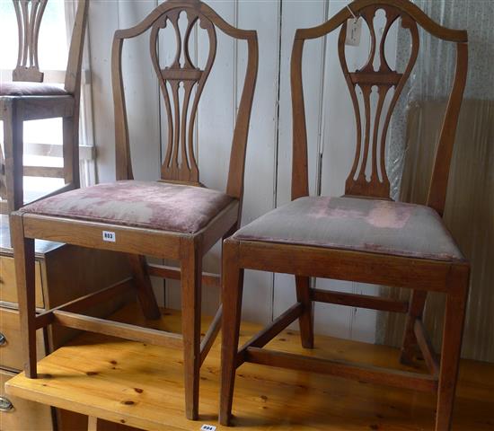 Set of four oak chairs in the Hepplewhite manner